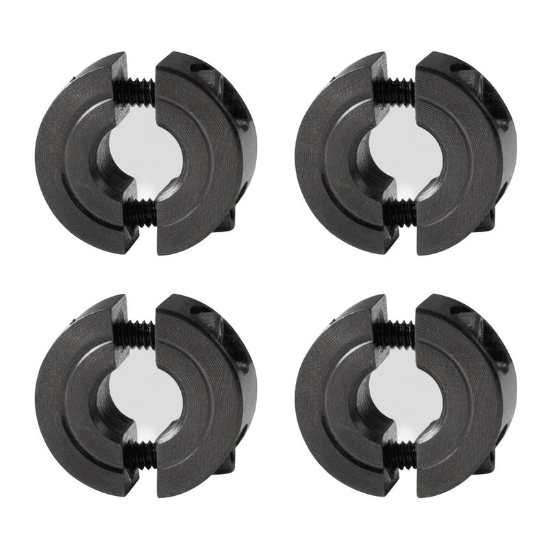 Sinoblu Store 45 Steel Double Split Shaft Collar 3/8" inch ID 7/8" inch OD 3/8" Thickness Two-Piece Clamping Collar 4PCS Locking Collar Used in Various Equipment and Machinery to Secure Gears - Image 1